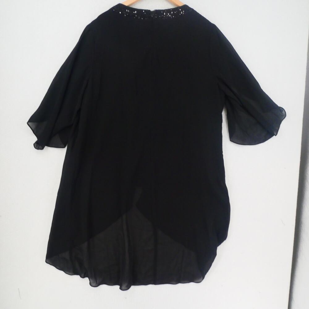 NEW Hanna Nikole Women's 18W 2 Pc Black Chiffon Pant Suit Formal Flowy Plus Size - Picture 9 of 15